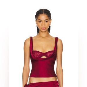 NWT lioness delilah top in burgundy